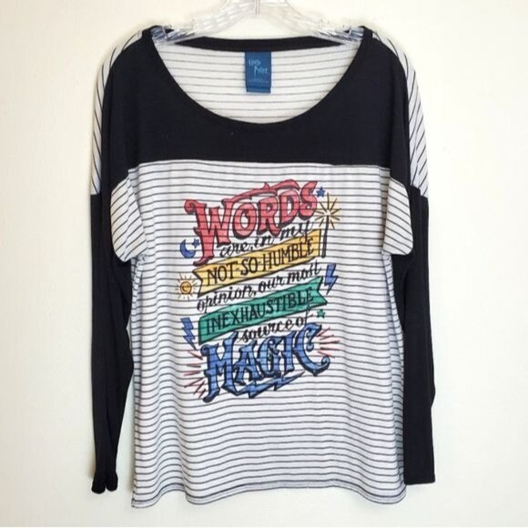Harry Potter striped Words Magic raglan tee - Picture 1 of 10